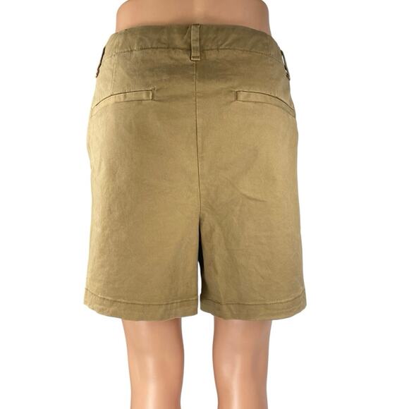 Banana Republic Brown High Rise Wide Leg Authentic Chino Khaki Bermuda Shorts 12 - Picture 3 of 5